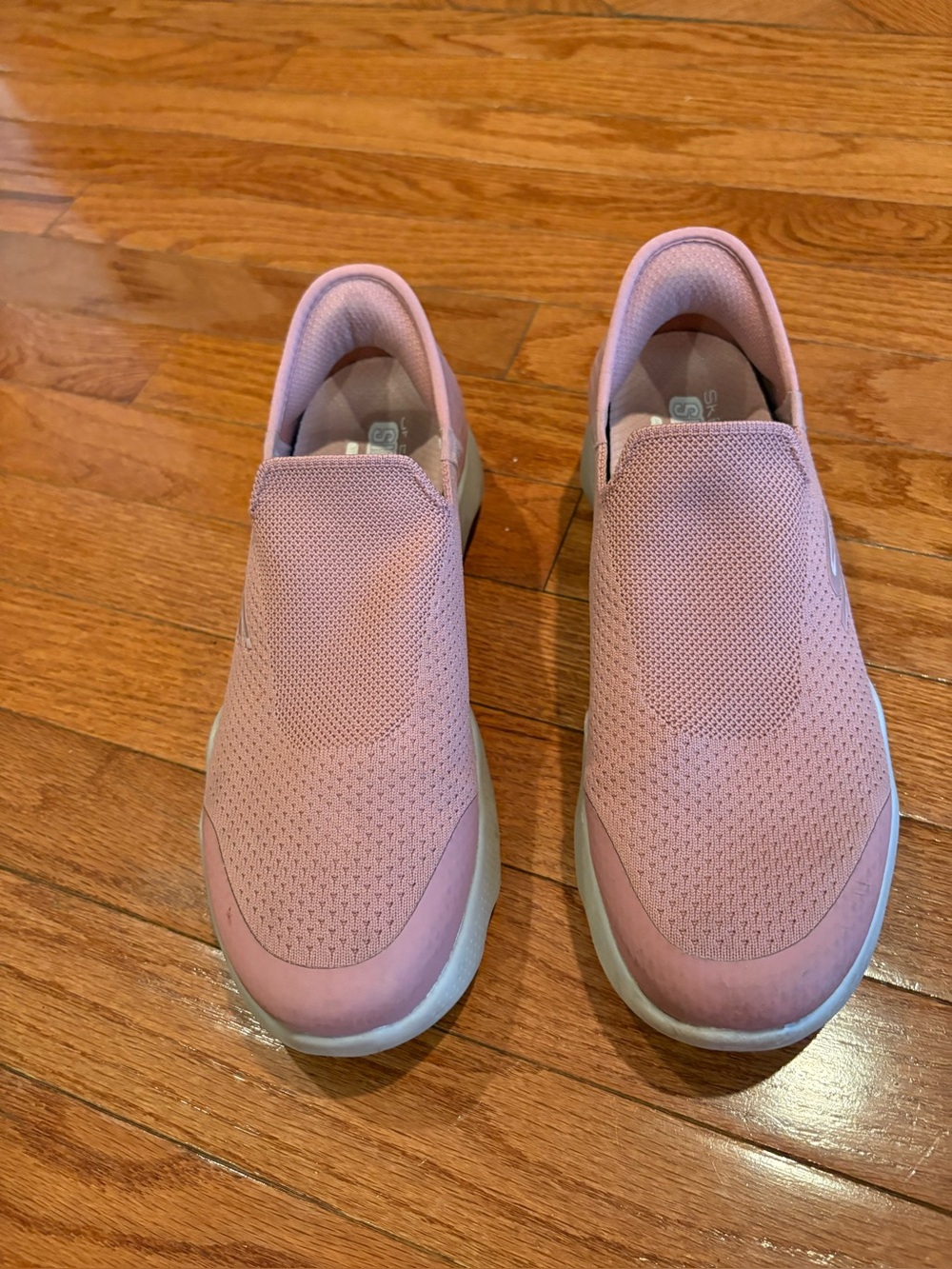 Skechers Slip-On Knit Sneakers in Light Pink
